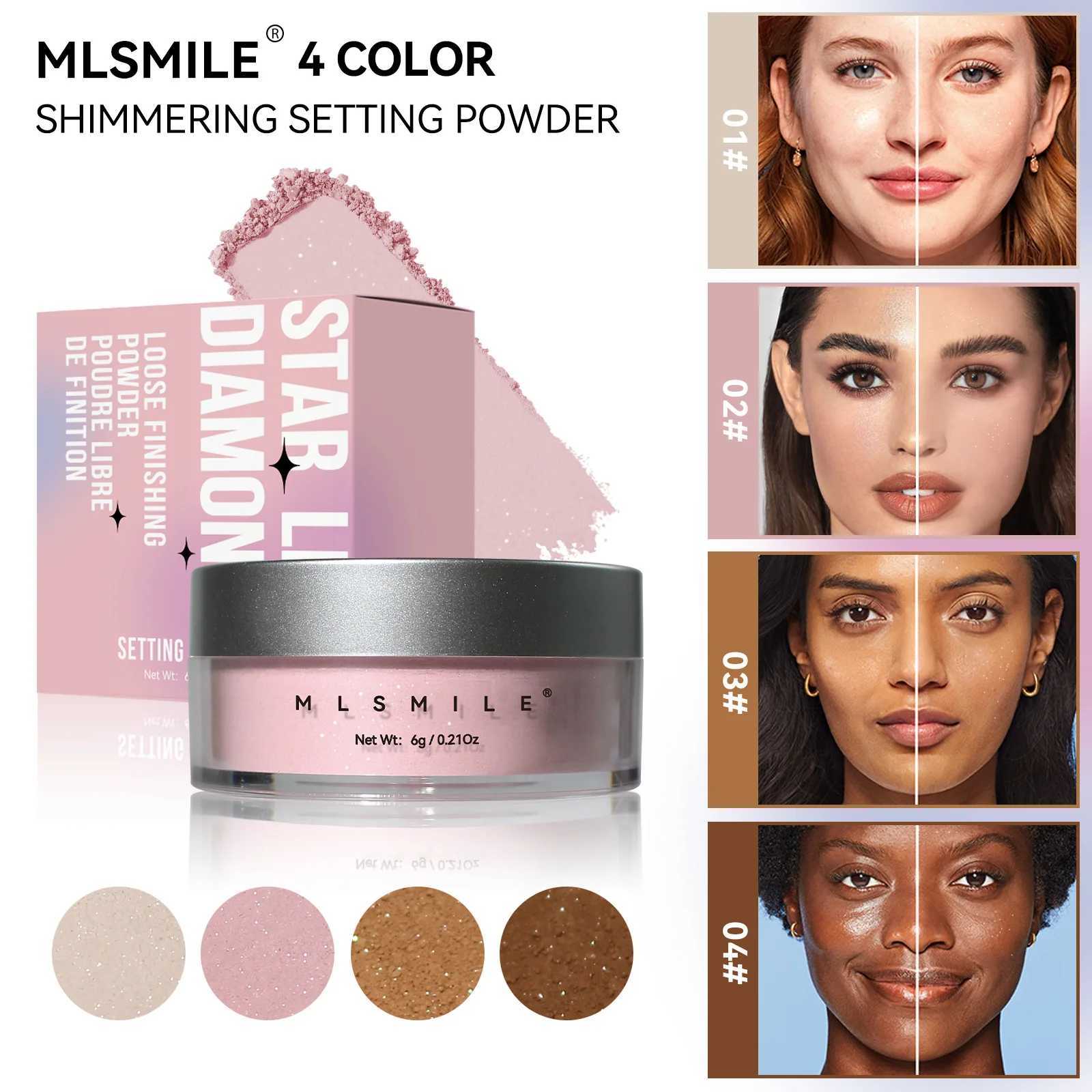 MLSMILE pearl based loose powder matte glossy powder waterproof oil control glossy composite powderXJ250224
