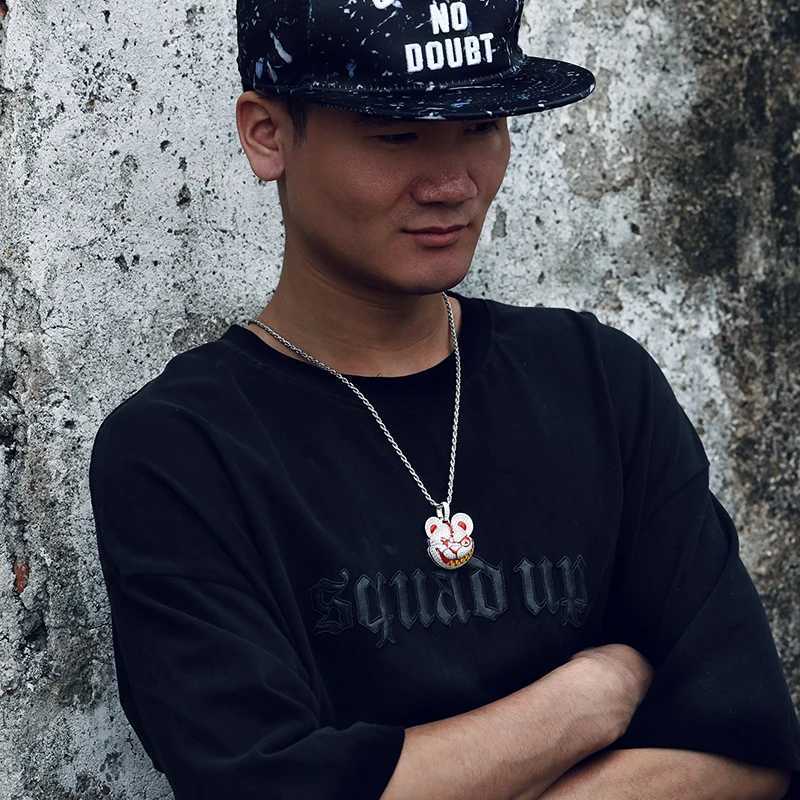 High Quality Luminous Style Pendant S925 Moissanite Pendant Necklace Rope Chain For Men Hip Hop Jewelry Nightclub Gift X250224