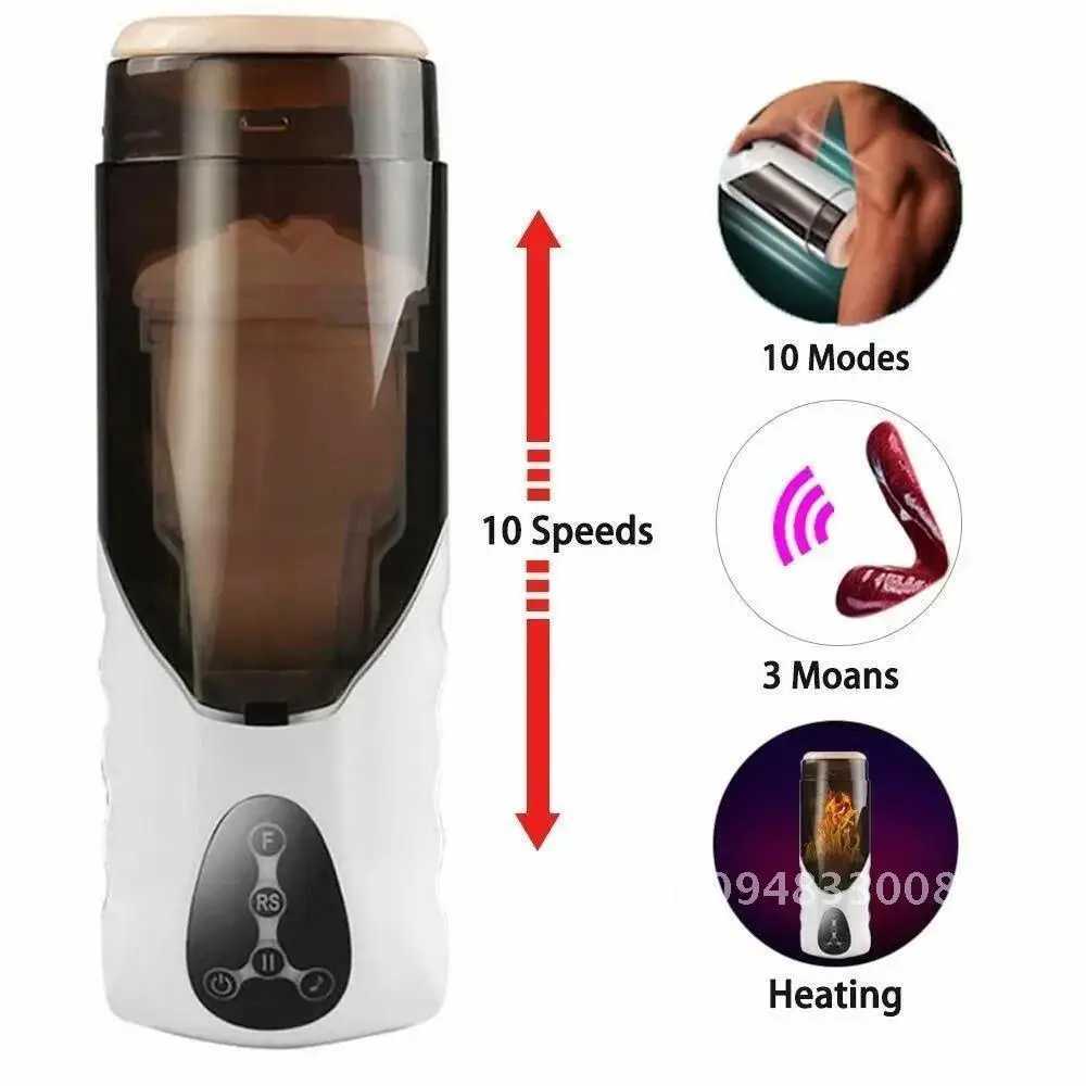 Fully Automatic Male Masturbator Cup Ejaculation Realistic Powerful Auto for Channel Toys Real Vagina Sucking Men Pocket PussyW250224