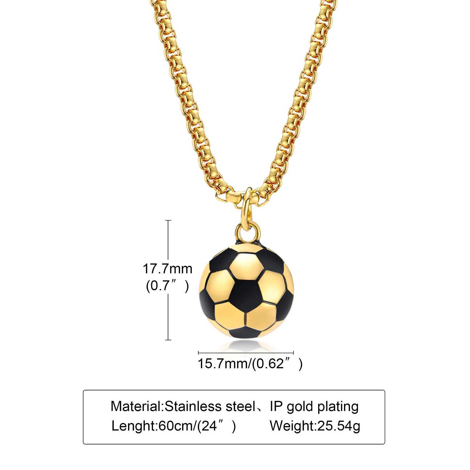 Mens 3D football necklace solid stainless steel leisure scooter pendant sports enthusiast boy birthday gift jewelry X250224