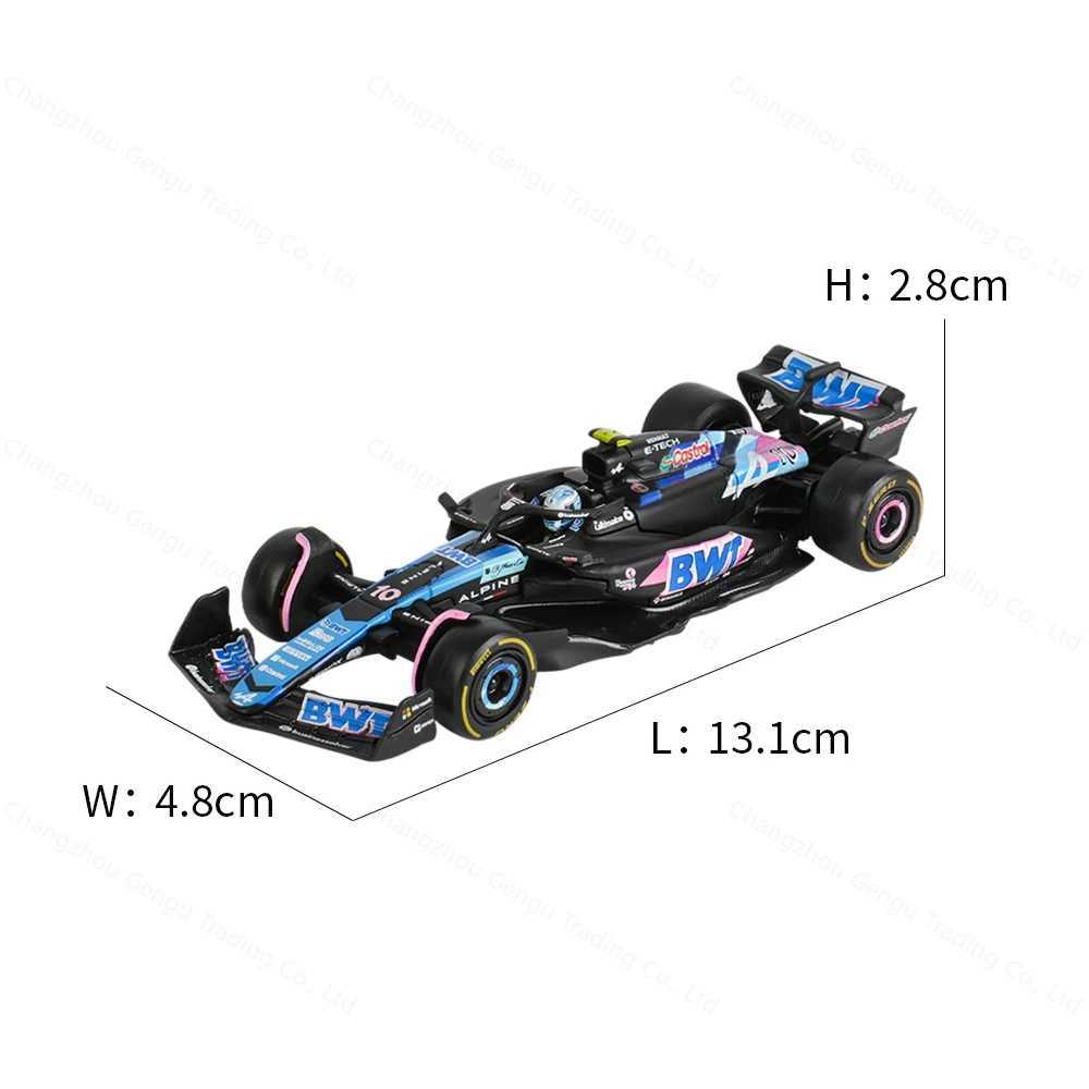 Download 1 43 BWT Alpine 2024 A524 Bahrain Japan F1 Forla Car Die Cast Vehicles Collectible Model Racing Toys Acrylic Box Free shipping