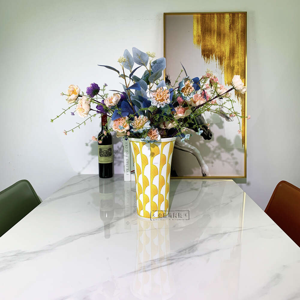 Minimally Designed Entrance Lotus Mouth Vase, Modern Tabletop Decoration, Vase Ornaments