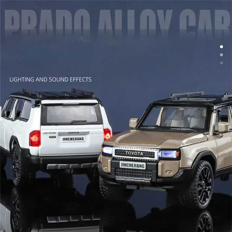 1/32 2024 PRADO Land Cruiser SUV Alloy Diecast Metal Off-road Vehicles Car Model Sound Light Childrens Toy Gift Free shipping