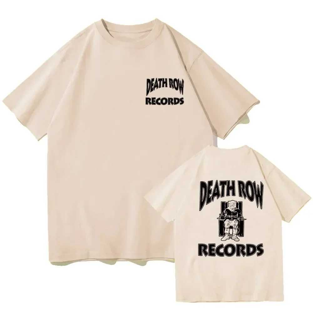 Death Row Records Dr Dre Tupac T-Shirt Vintage Fitness T-shirt Streetwear Casual O-Neck Tee Shirt Hip Hop Tshirts Men Unisex TopT250224