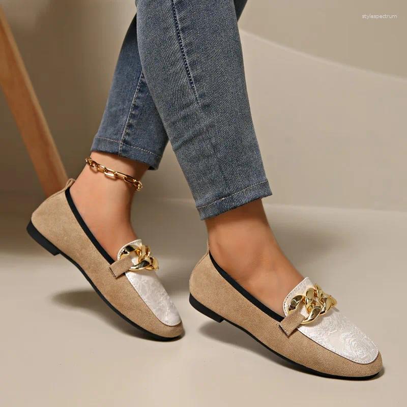 Casual Shoes Fashion Flat Metal Slip On Lightweight Women Loafers Ladies Luxury Designer For Zapatos De Mujer