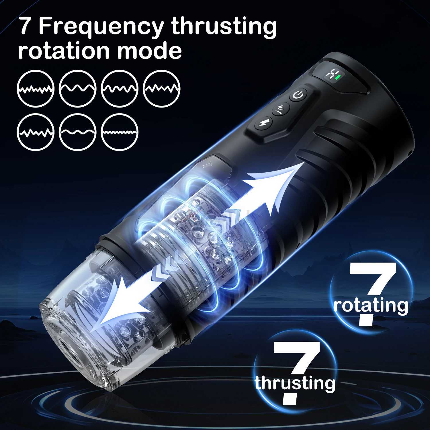 Automatic Telescopic Male Masturbators 7 Thrusting Rotating Suction Cup for Men Penis Stimulator Pocket Pussy Adult Toys W250618