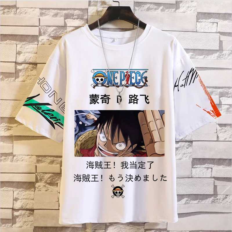 Mens T Shirt MINISO One Piece Cartoon Anime 3d Prints Casual Short Sleeve Tees Street Fashion T-Shirts Male Oversized Clothing W250224