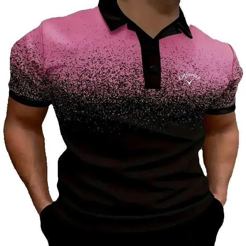 Summer mens high-quality short sleeved polo shirt fashionable and casual outdoor sports multifunctional top W250224
