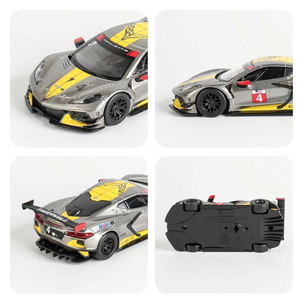 Diecast Motor Sport Classic: Authentic Tuesday 1/43rd Corvette C8R Speedster Model Encased within a Transparent Showcase