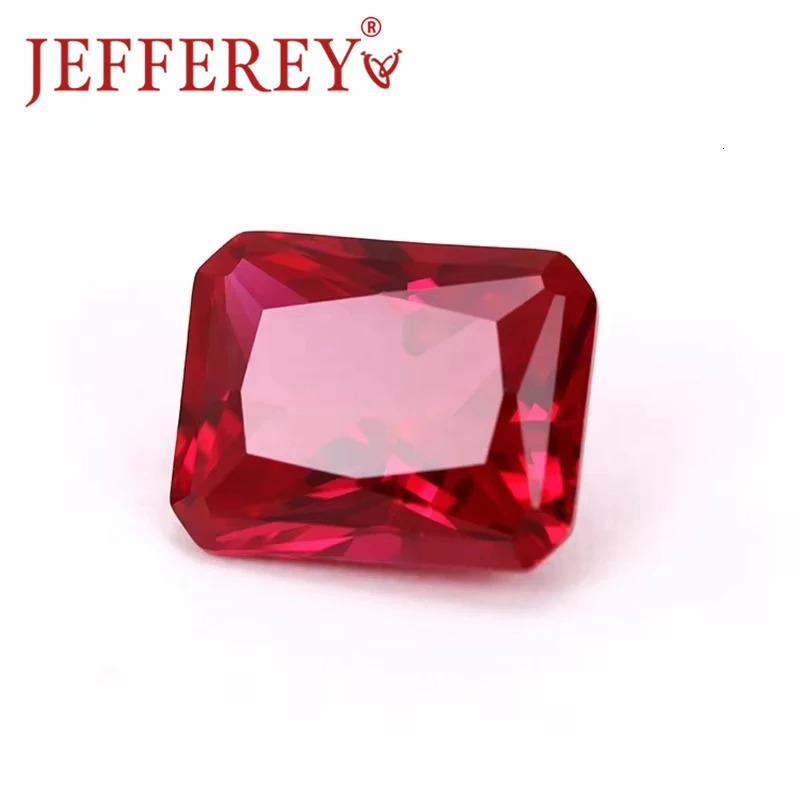 8A Natural Ruby Faceted Octagon Princess Cut Lab Grown Gems 4X6mm-13x18mm Red Loose Stone Gemstone for Jewelry Making 250222