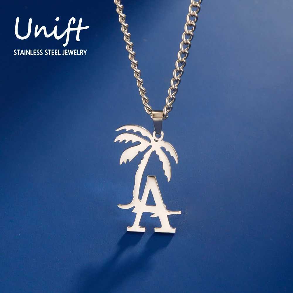 Unift LA Beach Palm Tree Necklace Stainless Steel Summer Necklace Suitable for Wen Girls Fashion Bridesmaids Jewelry Travel Holiday Gifts X250224