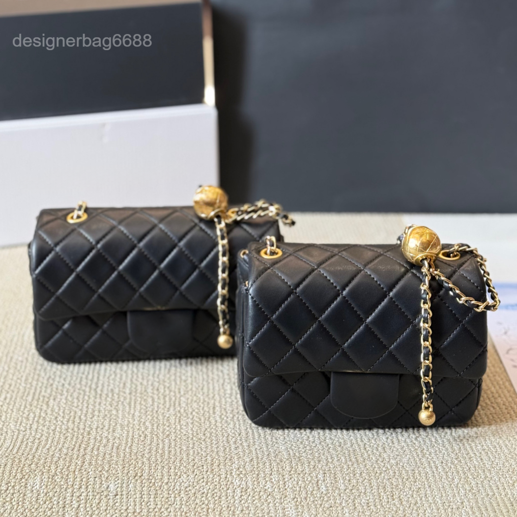 Designer Bag Mini CF luxury purse women shoulder bag chain crossbody bag Classic Flap handbag Clutch Messager Bag High Quality wallet tote bag gold silver ball