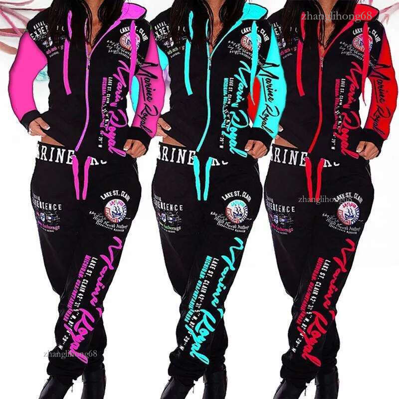 ZOGAA Women Hoodies Sweatshirt 2 Pieces Outfits Long Sleeve Top Pants Tracksuit Lady Outdoor Suit Zipper Hoodies 2 Pieces Set T200808