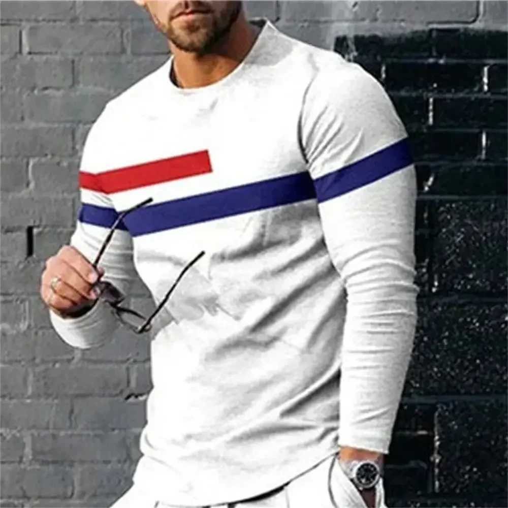 3D Digital Printing T-shirt Street Trend Long Sleeved O-neck Pullover T-shirt Large Men Long Sleeved Casual Sports Men Clothing W250224