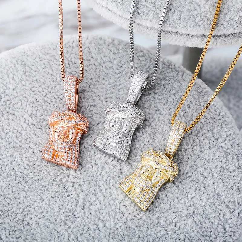 S925 Sterling Silver Bling Out Jesus Piece Pendants Necklaces for Wen Men Hip Hop Fashion Jewelry X250224