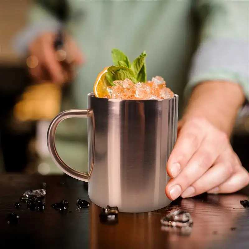 Moscow Glasses Goblet Mug Martini Mule Copper Cocktail Whiskey Bar Beverage Beer Coffee Mug Flutes Cups GobletsC250224