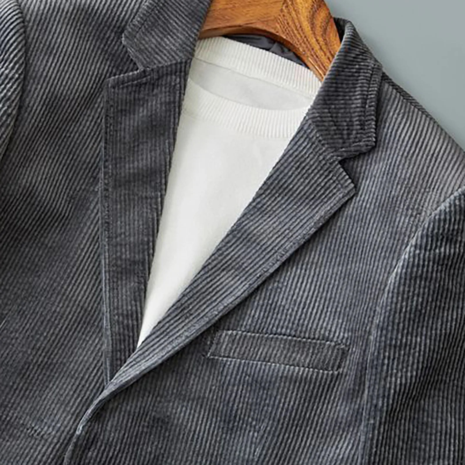 Mens Long Sleeve Leisure Button Suit Jacket Corduroy Slim Fit Lapel Suit Formal Dress For Wedding Banquet Business Occasion 250222