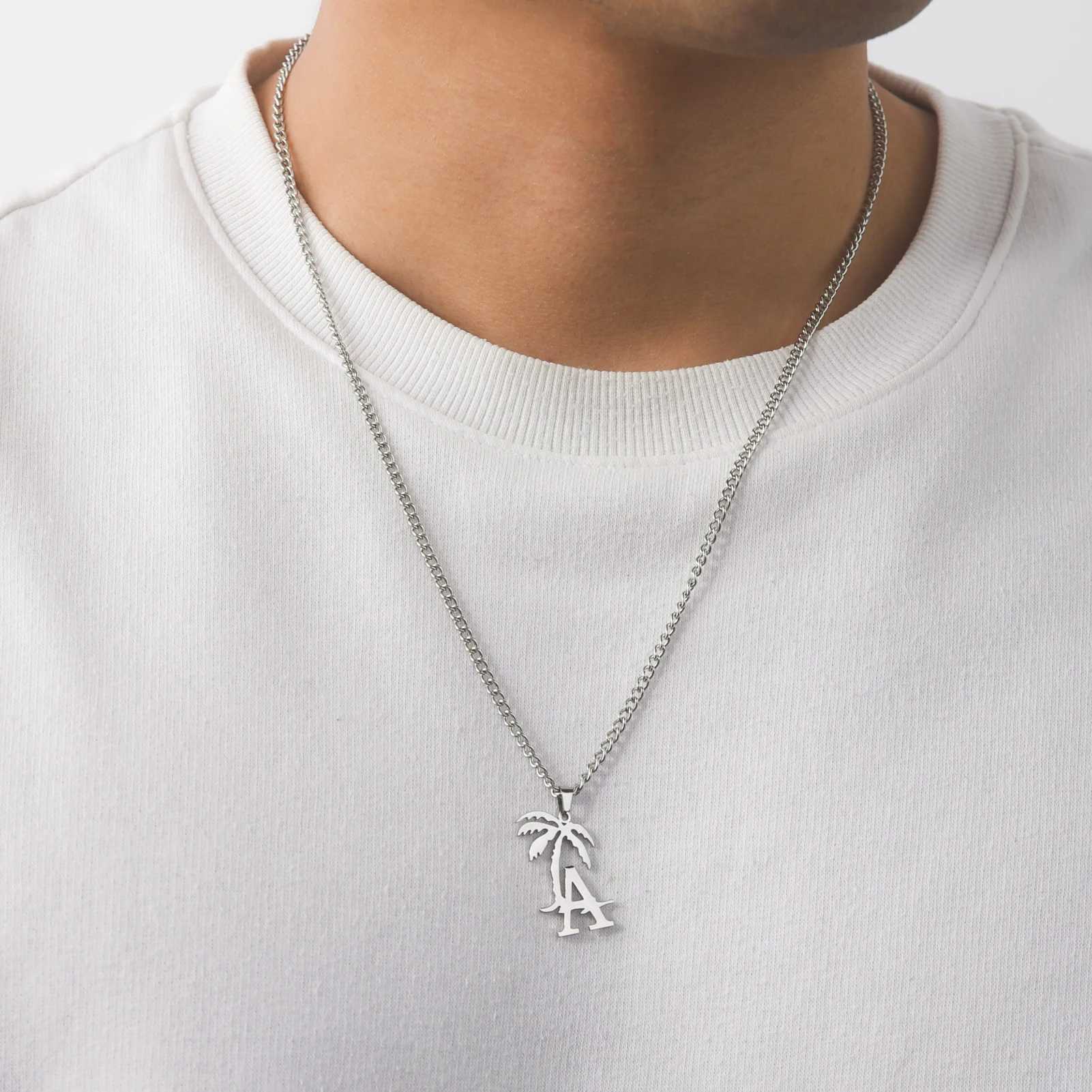 Unift LA Beach Palm Tree Necklace Stainless Steel Summer Necklace Suitable for Wen Girls Fashion Bridesmaids Jewelry Travel Holiday Gifts X250224