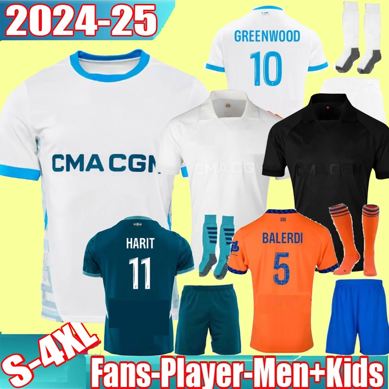 3XL 4XL 24 25 marseillees maillot de foot GREENWOOD 125th Anniversary Soccer jerseys OUNAHI harit 2024 2025 OM men kids football shirt hommes enf