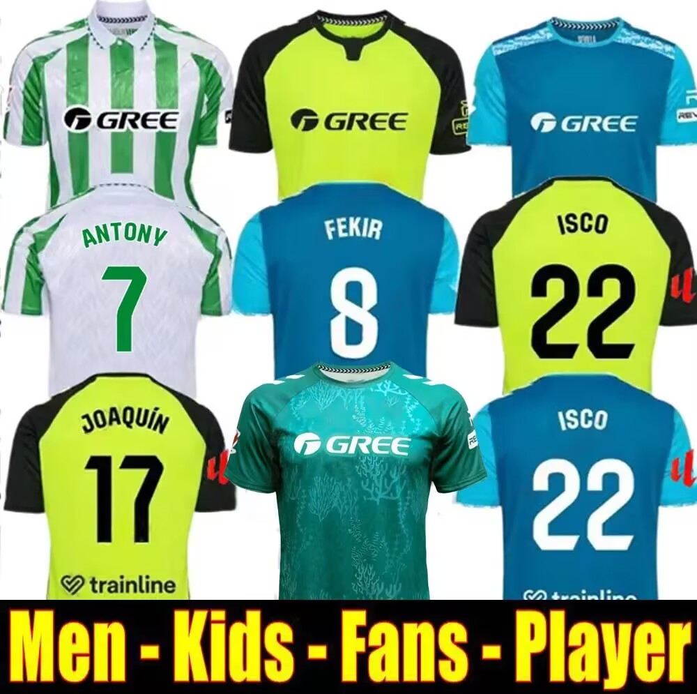24 25 Betis Soccer Jerseys ISCO Real 2024 2025 JOHNNY PEZZELLA AVILA CHIMY Football Shirts BAKAMBU SABALY Men Uniforms Socks Full ANTONY Vitor Roque special