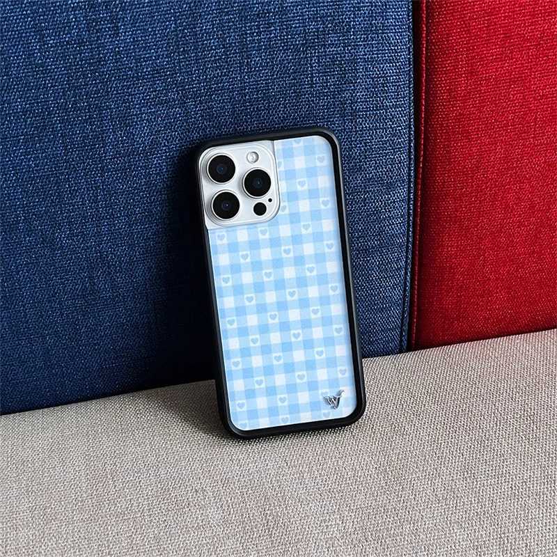 Wildflower cute Polka Dot Love plaid phone case iPhone13 Pro 14 Pro 15 Pro 14plus 16promax 12 WF acrylic stylish back cover X250224
