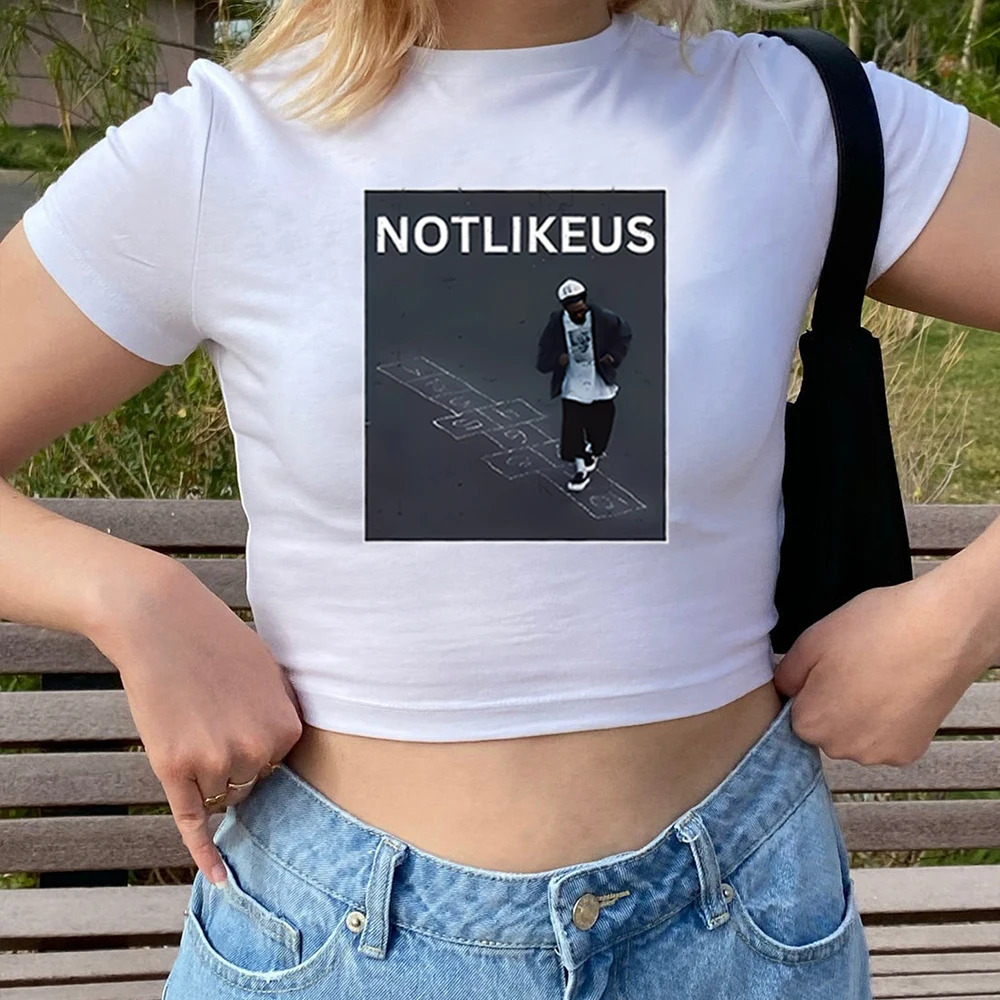 Kendrick Not Like Us Crop Tee GNX Tour Music Shirt Vintage Rap Crop Top Hip Hop Concert Tour Merch Kendrick GNX DAMN Tops 250224