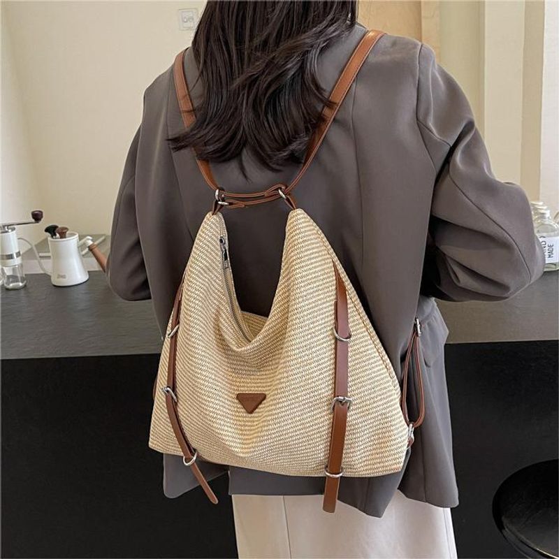 Ladies Beach Bag Straw Summer Bags Women, Large Woven hot Backpack, Single Shoulder Design - Perfect for Vacation & Daily Use