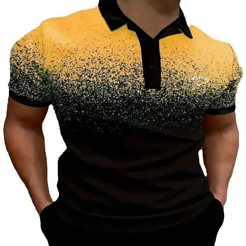 Summer mens high-quality short sleeved polo shirt fashionable and casual outdoor sports multifunctional top W250224