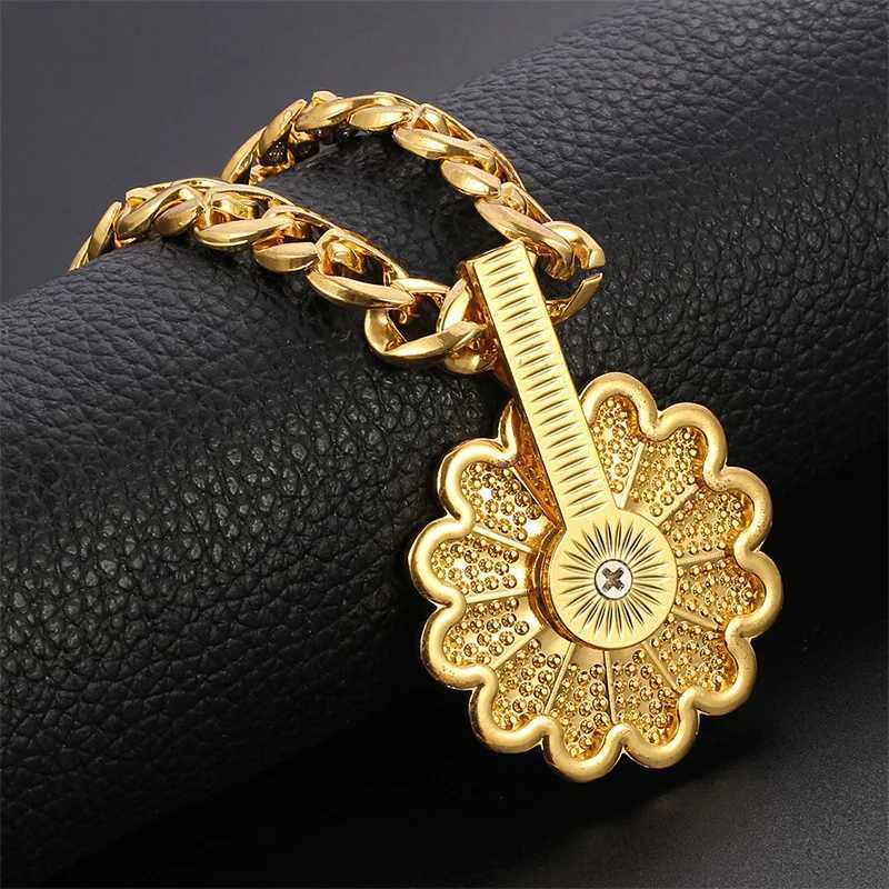 New Fashion Simple Colorf Sun Flower Suower Petals Rotating Pendant Necklace Men HipHop Pendant Necklace Party Gift X250224