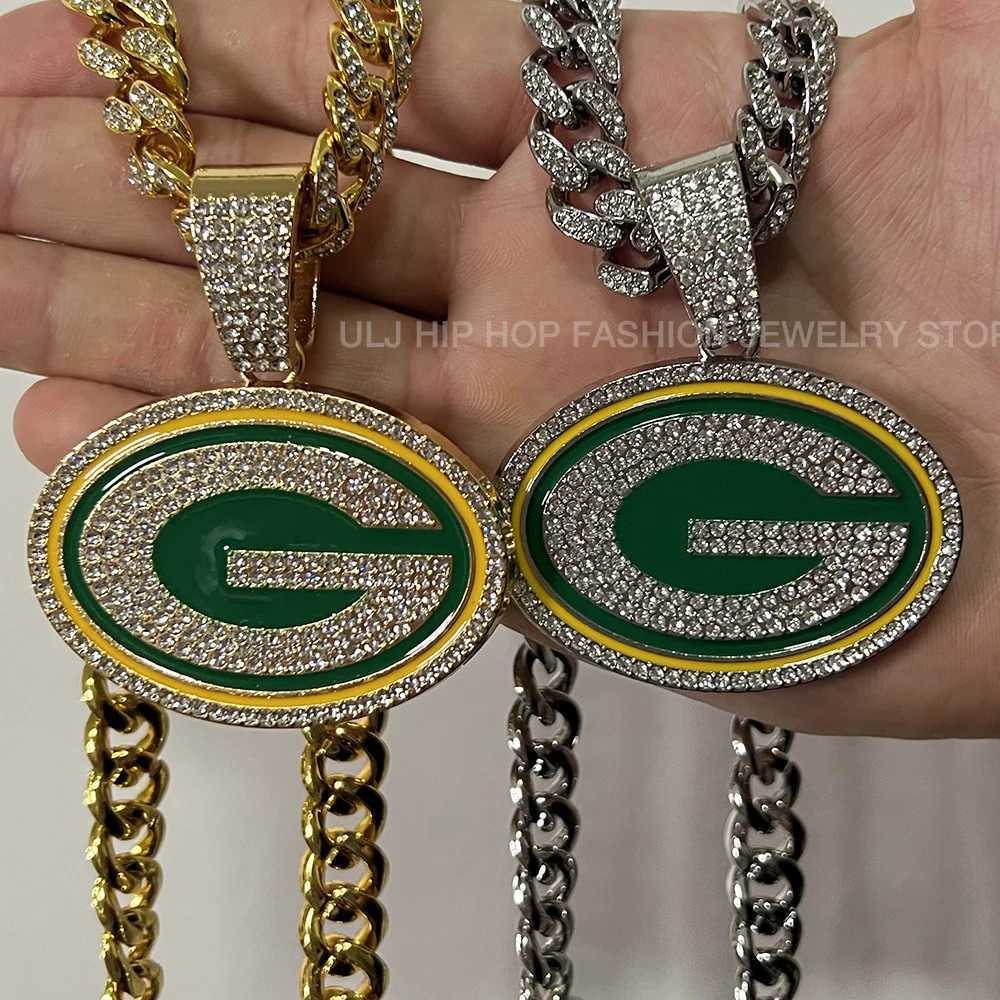 J Hip Hop Round G Letter Chain Necklace with Cuban Mi D Out Sparkling Fashion Cuban Jewelry X250224