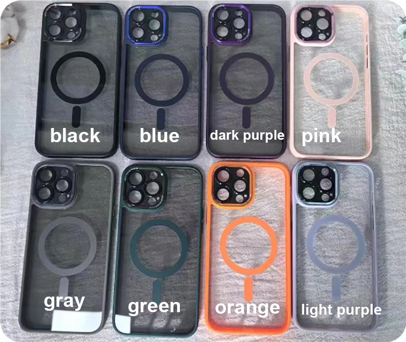 Metal Camera Slim Shield Magsafe case Clear Arylic Shockproof Cover for iPhone 16 15 14 Pro Max 13 12 11 xs max xr
