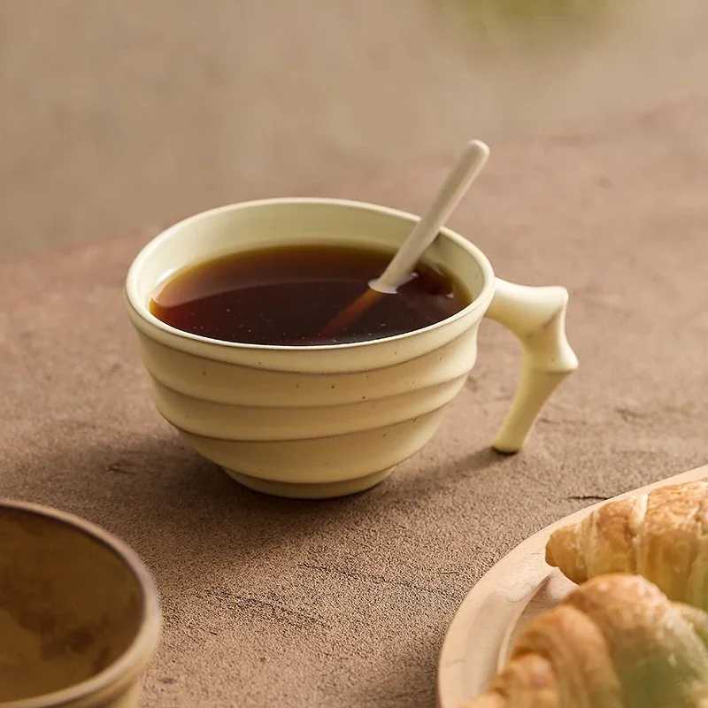 Japanese Vintage Mug 200ml Creative personalized design Coffee Cup Ceramic Mug Milk Breakfast Oatmeal cups Home Office water cupC250224