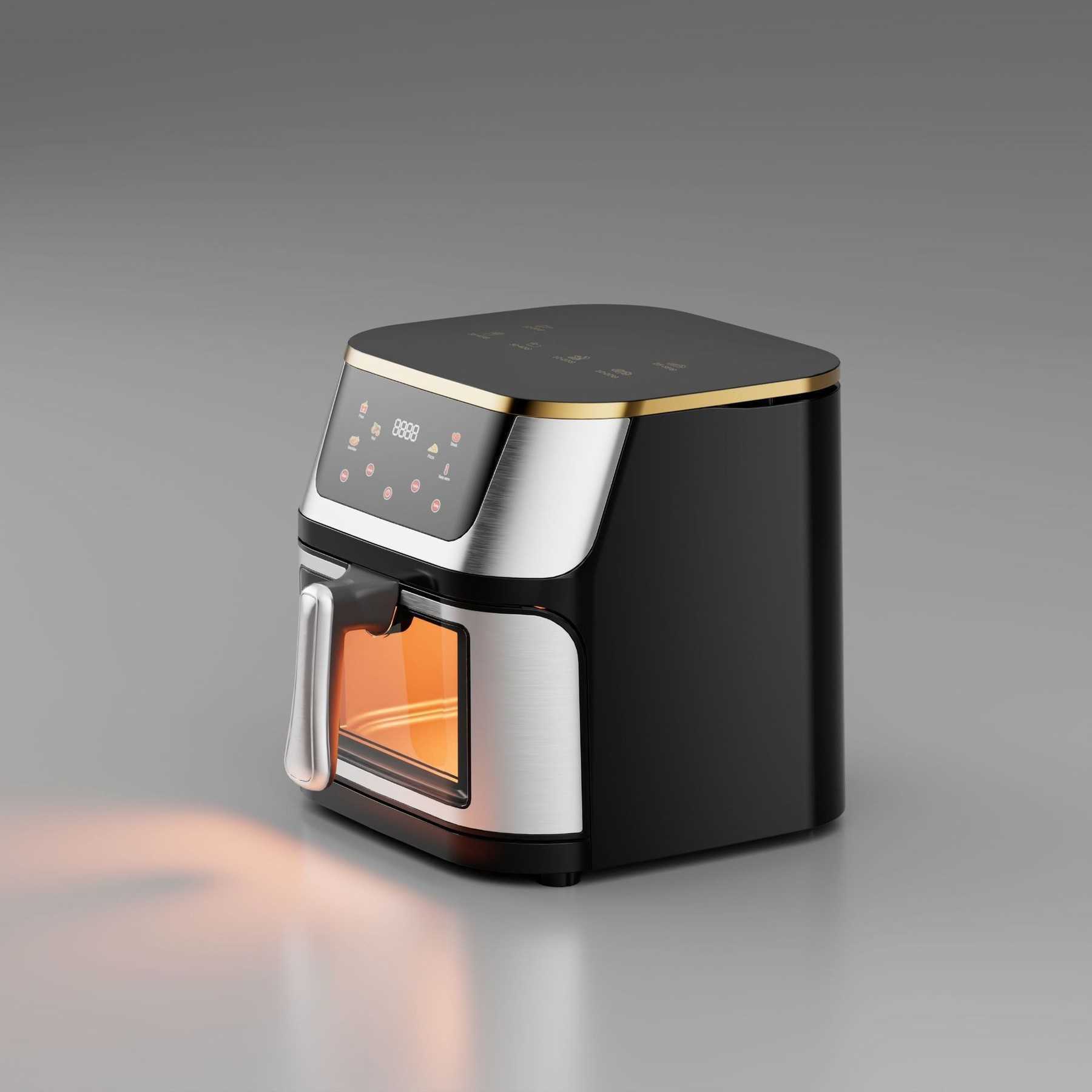 2025 Stainless steel touch type electric air fryer with large capacity for home viewing X250224