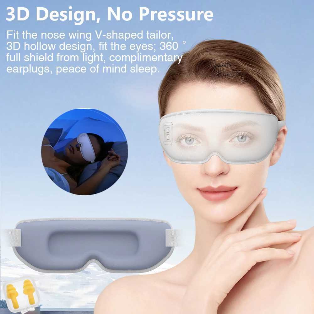 Cold Hot Compress Eye Mask Vibration Heated Eye Massager 3D Design Soothing Massage Eye Care Relax Relief Fatigue Sleep TravelXJ250224