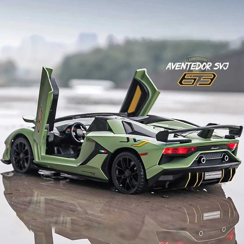 1 24 Lamborghinis Aventador SVJ63 Alloy Model Toy Diecasts Metal Casting Sound and Light Car Toys For Children Vehicle Free shipping