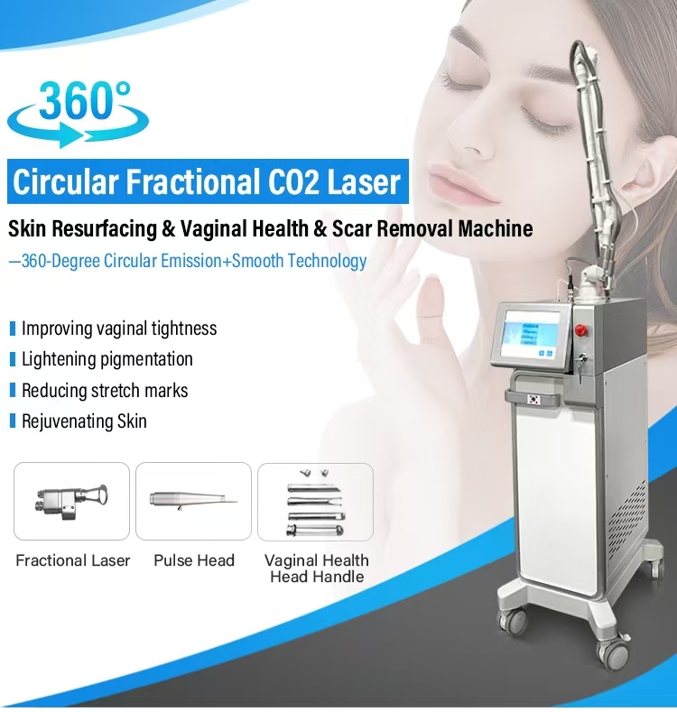 Fractional Co2 Laser 10600nm Freckle Wrinkle Scars Removal Machine 60W CO2 Lazer Acne Scar Removal Skin Resurfacing RF Tube Vaginal Tightening Skin Re