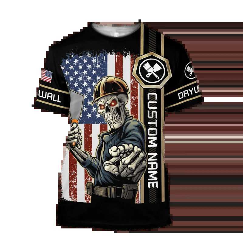 Drywall Finisher Graphic Mens T-shirt Summer 3D Printed Top Short Sleeves Fashion Casual Oversized T-shirt Unisex W250224