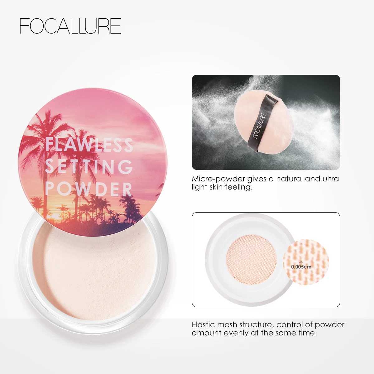FOCALLURE 4 Colors Matte Loose Powder Waterproof Oil-control Minerals Makeup Setting Powder Finish Face Cosmetics for WomenXJ250224