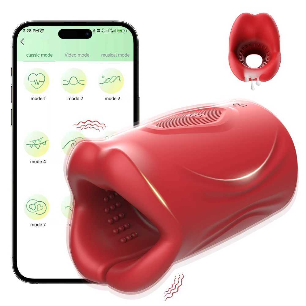 APP Control Automatic Male Mastubator Vibration Oral Sex Masturbation Cup Blowjob Pocket Pussy Vagina Adult Sex Toys for ManW250224