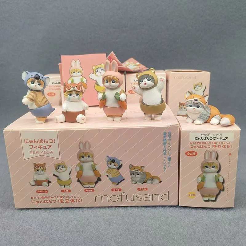 Fushandi Animal Decoration Series Blind Box Handmade Doll Cat Rabbit Head Set Desktop Decoration Childrens Toys Festival GiftsT250224