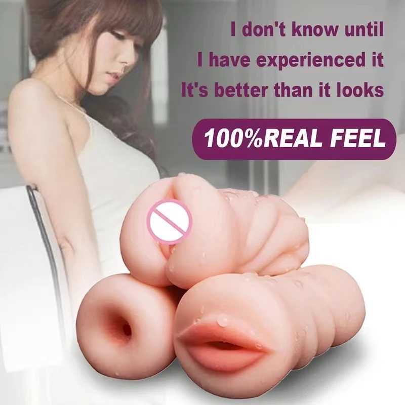 Sex Toys For Men Realistic Deep Throat Male Masturbator Silicone Artificial Mouth Vagina Anal Erotic Oral Sex MasturbatorW250224