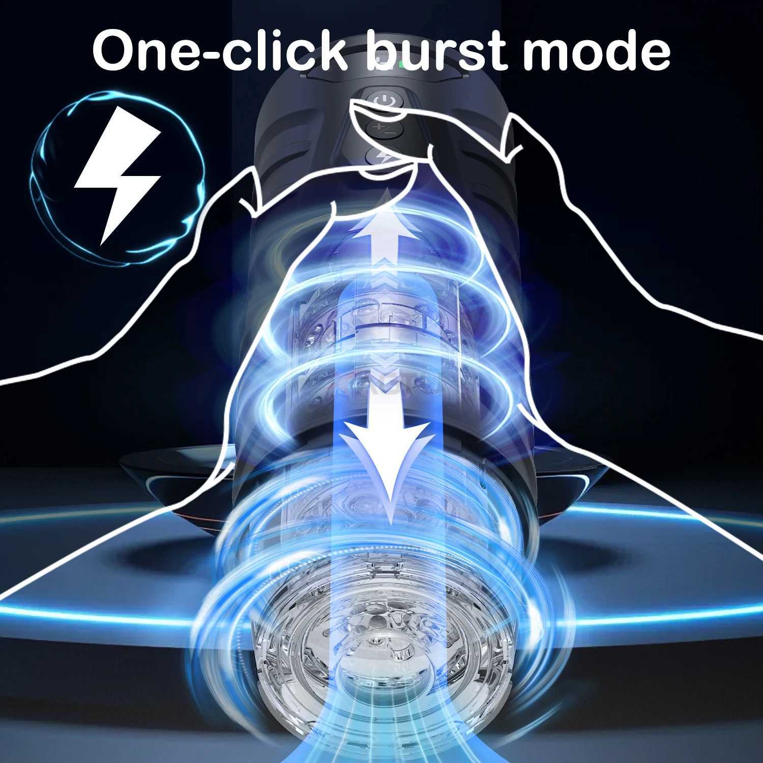 Automatic Telescopic Male Masturbators 7 Thrusting Rotating Suction Cup for Men Penis Stimulator Pocket Pussy Adult Toys W250618