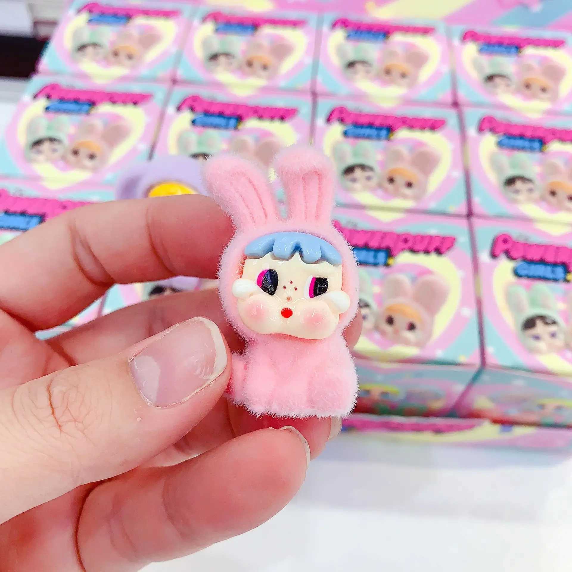 CryBaby Labubu ZIMOMO BabyThree Blind Box Doll Flocking Mini Ornament 3D Doll Desktop Model Children Mysterious Blind Box GiftT250224
