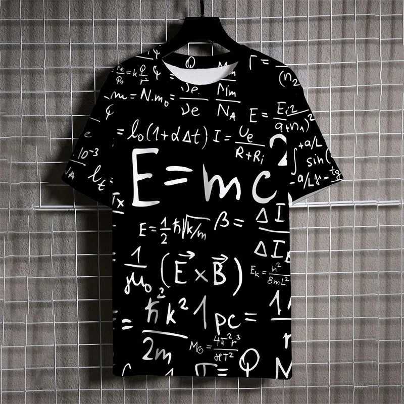 3D Printed Math Formula T-Shirt For Men Experiment Pattern T Shirts Summer Casual Short Sleeves Round Neck Tops Trend Loose Tees W250224