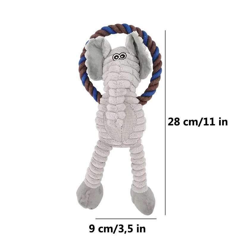Fun Monkey Shape Corduroy Chew For Dogs Puppy Squeaker Squeaky Plush Dog Toy Training Pet Accessories Elephant