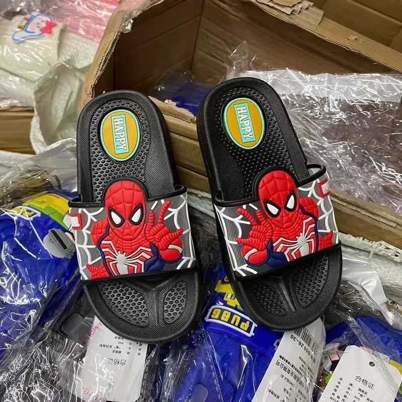 er childrens cartoon Spider Man printing baby boys and girls slider anti slip soft house slider indoor and outdoor beach shoes 22-35 S25224