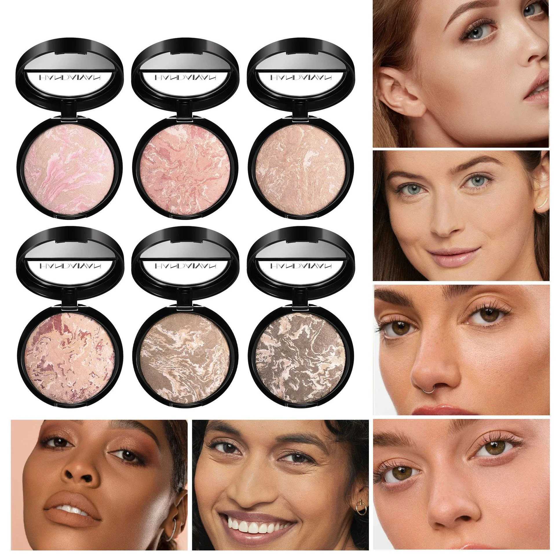 Marble Baking Makeup Set Powder Facial Pressing Powder Professional Oil Control Natural Base Full Coverage Long lasting MakeupXJ250224