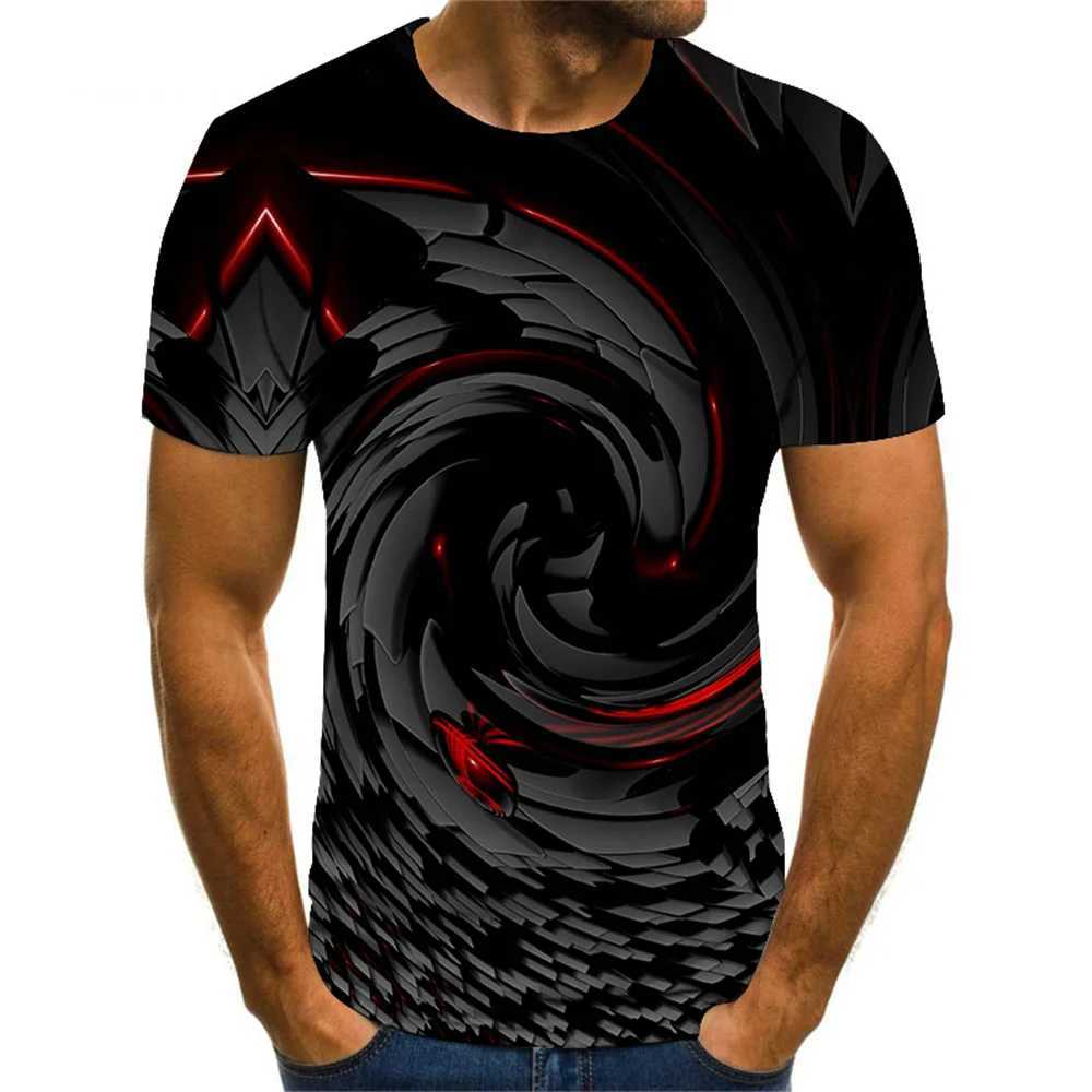 Mens T Shirt Optical Illusion Crew Neck Round Neck 3D Print Plus Size Casual Short Sleeve Clothing Apparel Vintage Streetwear W250224