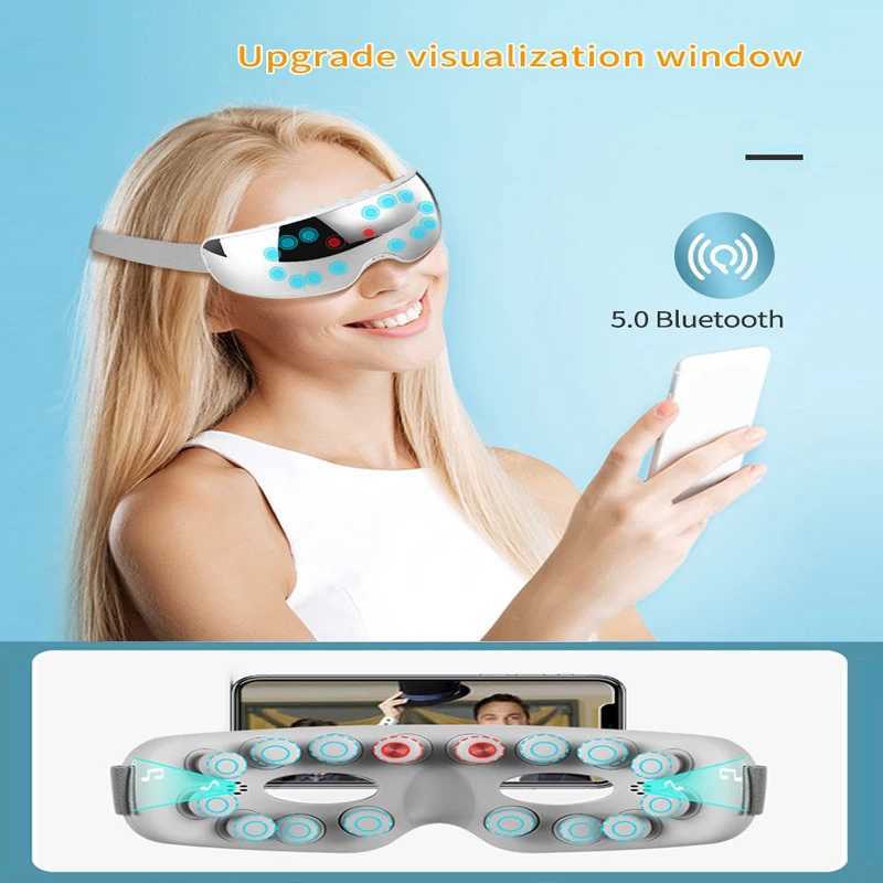 Folding eye massager with thermal vibration Bluetooth visual eye care instrument glasses EMS thermal compression fatigue bag wrinklesXJ250224