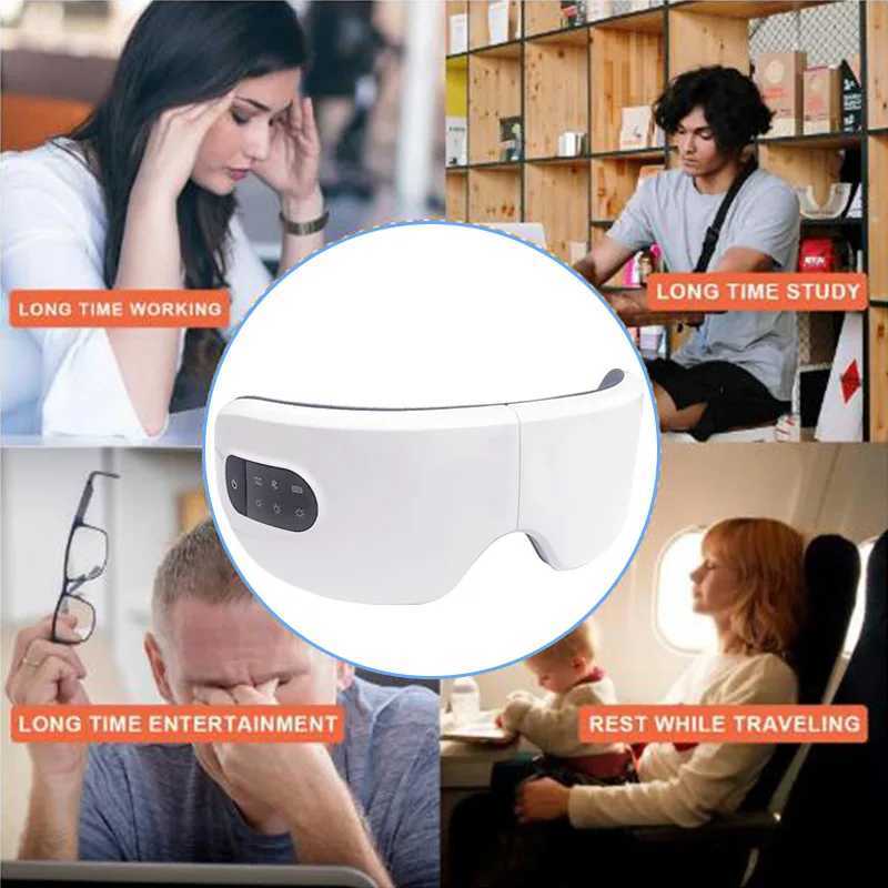 Conventional intelligent eye massager with hot Bluetooth music vibration migraine relief fatigue eye mask care toolXJ250224